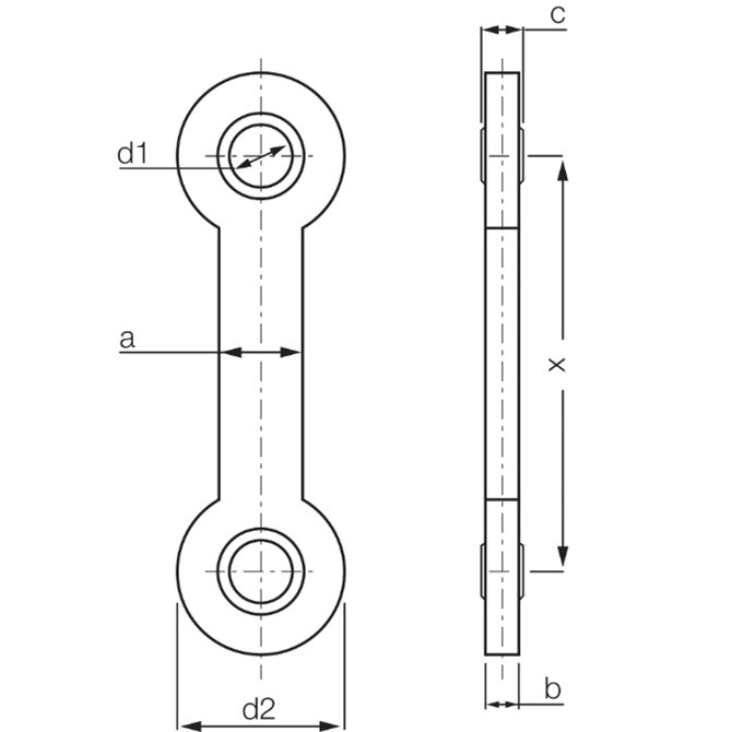 1062311 | EGZM-05-75 (10 Pcs) --- Dual Eye Joints - 5x20x75 mm Parallel