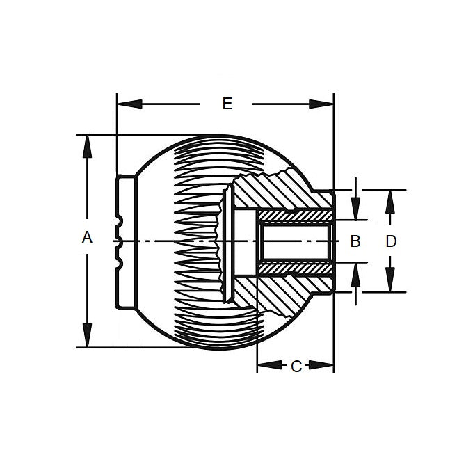 1077161 | KF079C-032-NG (10 Pcs) --- Ball Knobs - 5/16-18 UNC - 7.94mm - 32x32 mm Female Threaded - Steel Knob