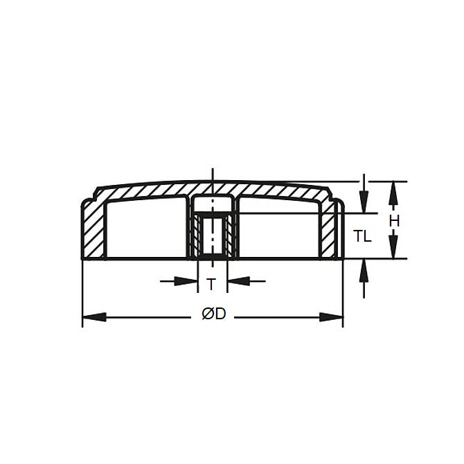 1061197 | KF050M-015-KN-PH (Each) --- Knurled Knobs - M5 - 5x0.8mm - 15x10 mm Female - Phenolic Knob