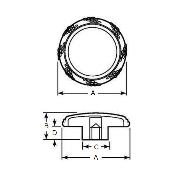 1073070 | KF064C-050-KN-SFT-TP --- Knurled Knobs - 1/4-20 UNC - 6.35mm - 50.04 - - Female - Brass Knob