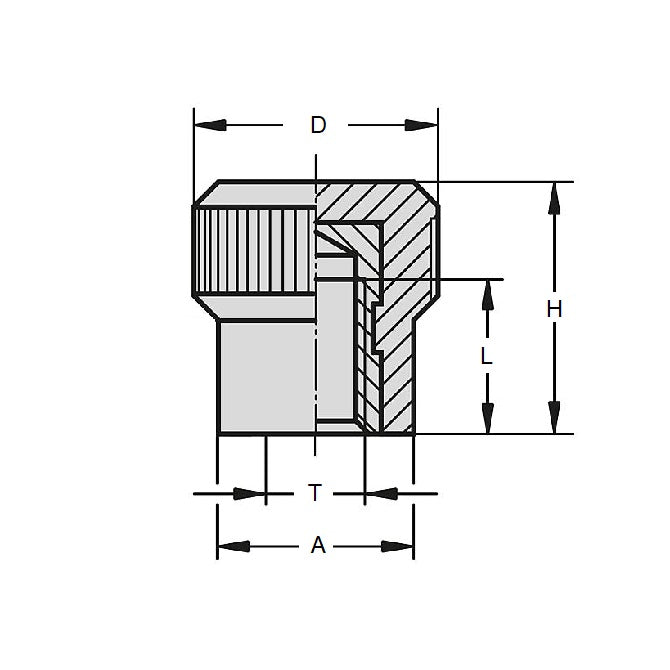 1061791 | KF050M-015-KN-PH --- Knurled Knobs - M5 - 5x0.8mm - 15x10 mm Female - Phenolic Knob