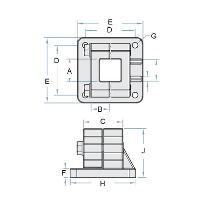 1132971 | LCSQCL-0254-F --- Housing Clamps Square Linear - 25.4 mm Flanged Base 24.99 mm