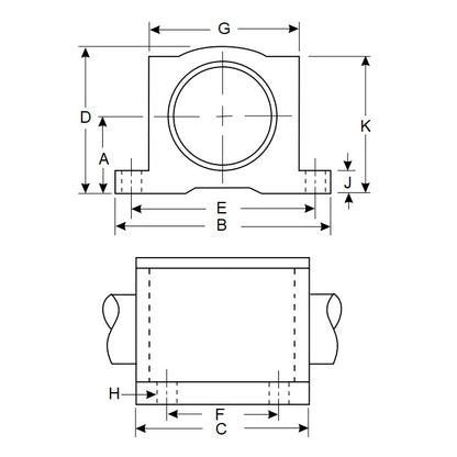 1109983 | PBC-102RS --- Housings Pillow Block Frelon Linear - 15.875x22.225x63.5 mm Precision