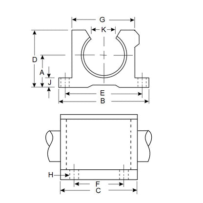 1109982 | PBC-111RS --- Housings Pillow Block Frelon Linear - 15.875x22.225x63.5 mm Precision