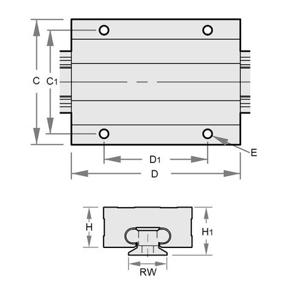 1097891 | PBC-1214RS --- Mini Rail Carriages Linear - 12x27x34 mm - Aluminium