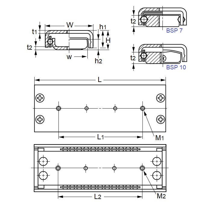 1089090 | BSP1025SL --- Linear Slides - 10x6x25 mm Non Recirculating Ball