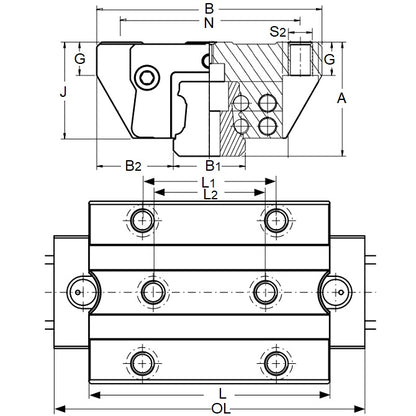 1156202 | TLM-3089RS --- Rail Systems Type 3 Carriage Linear - Size Reference 45 - 60x120 mm Standard