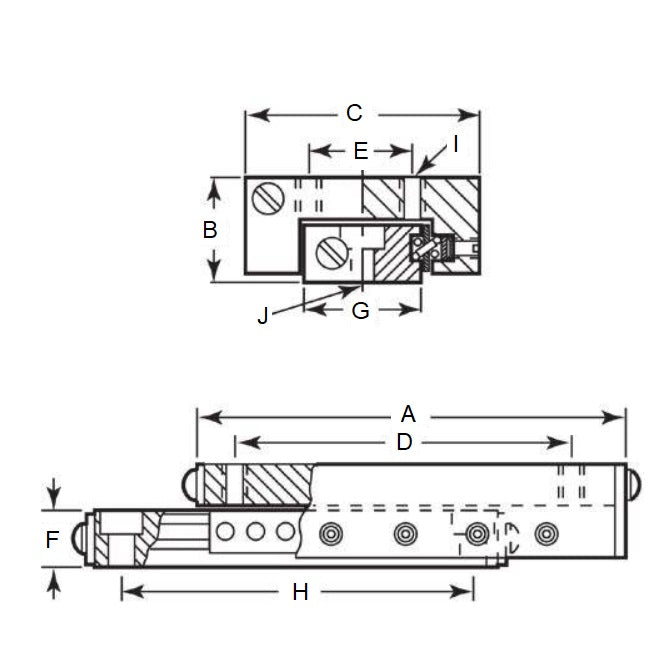 1161369 | DT-73RS --- Slide Assemblies Linear - 50.8 mm - 29.94 Kg - 77.724 mm Cross Roller