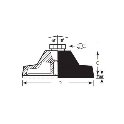 1041651 | TMF-553RS --- Levelling Bonded Neoprene Mounts - 2.5 to 15.8 Kg 1.27x6.35 mm No Stud