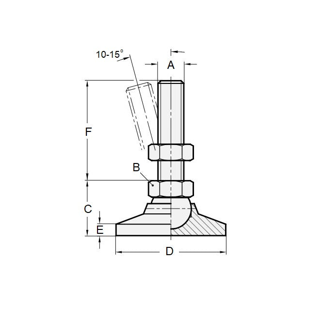 1056395 | MSM-048F-051-CGCRP --- Levelling Studded Mounts - 10-32 UNF - 4.76mm - 19.1x16.7 mm - Steel
