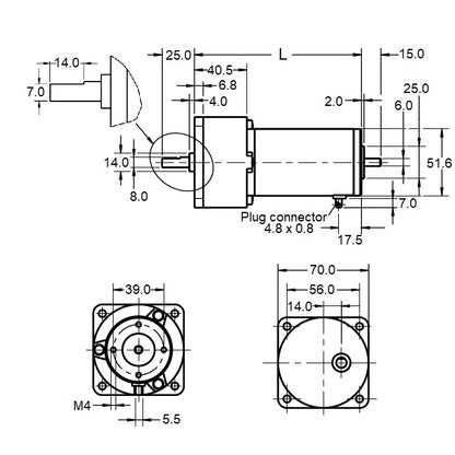 1130008 | 1.61.050.466 --- DC PM Gearmotors - DC 24 V 3300 mNm - 23.5 rpm Size 70x114