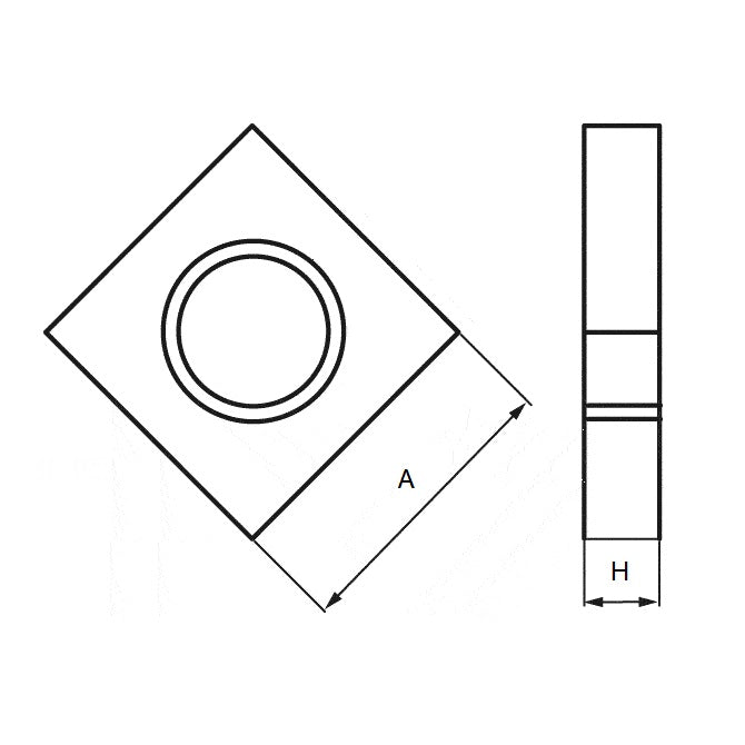 1054959 | NT042C-SQ-CZ (100 Pcs) --- Square Machine Screw Nuts - 8-32 UNC - 4.17mm - 12.294x3.3 mm