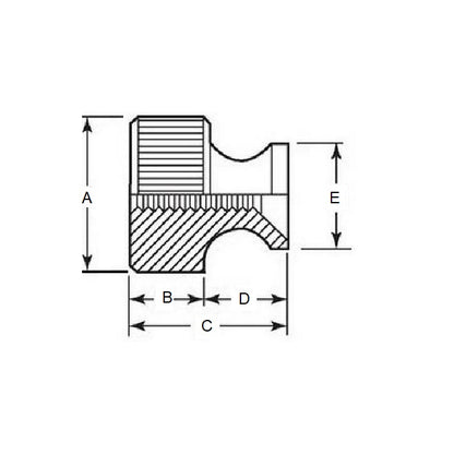 1057167 | NT048C-THC-S3 --- Thumb Nuts - 10-24 UNC - 4.76mm - 8.7x3.97 mm Collared - Stainless Steel 303 Similar to A2, 304, 18-8 Nut