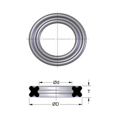 1124885 | QR-02064-320-N70 (200 Pcs) --- Quad O-Rings - 20.64x3.18 mm - Nitrile NBR O-Ring