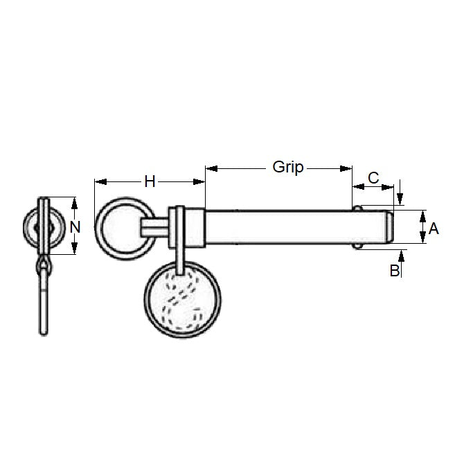 1073273 | BLP-064-0635-DR-S17 --- Ball Lock Pins - 6.35x63.5 mm - 17-4 PH Stainless Double Acting Pin