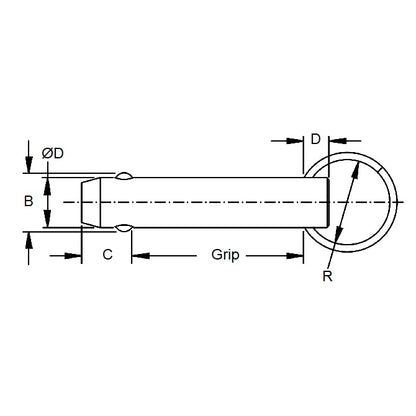 1056405 | BLP-048-0254-K2-S4 --- Ball Lock Pins - 4.76x25.4 mm - 304 Stainless Steel Keyring Style Pin