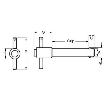 1111581 | BLP-159-1016-THD-S17 --- Ball Lock Pins - 15.88x101.6 mm - 17-4 PH Stainless No Shoulder Pin