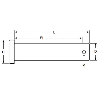 1071810 | CLP-064-0155-CZ (10 Pcs) --- Clevis Pins - 6.35x15.47x19.05 mm - Zinc Plated Low Carbon Steel