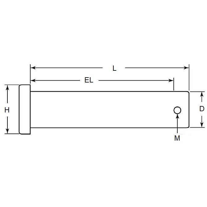 1084900 | CLP-079-0643-S4 (Each) --- Clevis Pins - 7.94x64.29x69.85 mm Pin Locking - Stainless Steel 300 Series