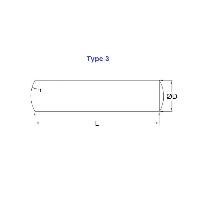 1052634 | DP040-010-316-3 (500 Pcs) --- Dowel Pins - 4x10x11.2 mm - Stainless Steel 316 Similar to A4, 18-10