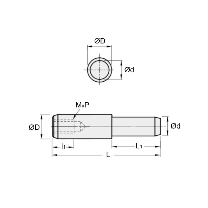 1091994 | DPS100-035-440-1-E --- Dowel Pins - 10x35 Stepped - Stainless Steel AISI 440C Pin
