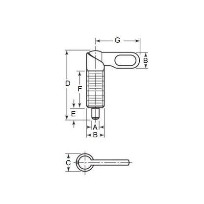 1086169 | PLIT-040-095C-10-G-S3 (Each) --- Indexing Plungers - 3/8-16 UNC - 9.53mm - 20 mm - 0.4 N Grip - Stainless Steel Plunger