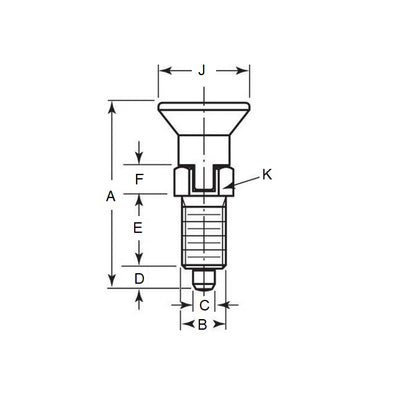 1087712 | PLIT-050-095F-43-LKP-C (Each) --- Indexing Pull Knob Plungers - 3/8-24 UNF - 9.53mm - 43.5 mm - 0.1 N - Steel Plunger