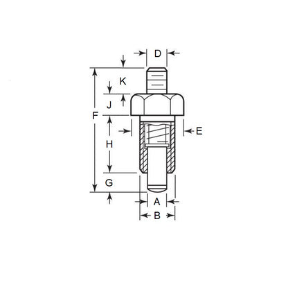 1087343 | PLIT-050-095F-00-SH-C --- Indexing Plungers - 3/8-24 UNF - 9.53mm - 17 mm - 0.7 N Non Locking - Steel Plunger