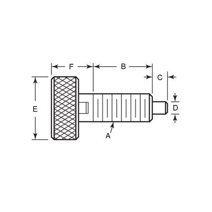 1071081 | PLST-064C-102-HKCLLK-009 --- Spring Plungers - 1/4-20 UNC - 6.35mm - 10.2 mm - 2.2 N Knurled Handle - Steel Plunger