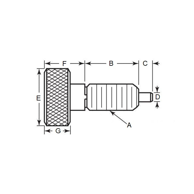 1060959 | PLST-050-100-HKS-013 --- Spring Plungers - M5 - 5x0.8mm - 10 mm - 2.2 N Knurled Handle - Stainless Steel Plunger