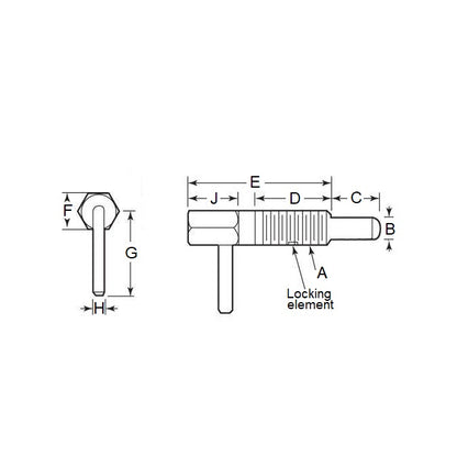 1101919 | PLST-127C-286-HLACL-022 --- Spring Plungers - 1/2-13 UNC - 12.7mm - 28.6 mm - 4.5 N L Handle - Steel Body with Acetal Plunger