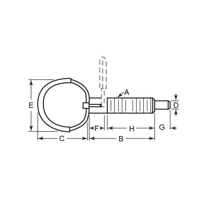 1086640 | PLST-095C-427-RCL-018 --- Spring Plungers - 3/8-16 UNC - 9.53mm - 30.5 mm - 8.9 N Ring Handle - Steel