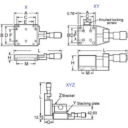 1225080 | DT-501RS --- Positioning Stages Linear - Type Ball Slide 6.35 mm - X