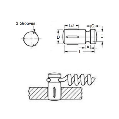 1048312 | SPP-032-19 (10 Pcs) --- Spring Posts - 3.175x19.05x1.626 mm - Steel Post