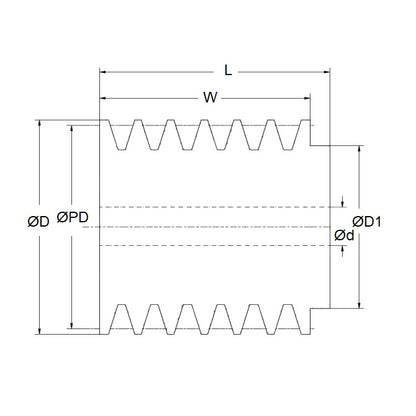 1155738 | PPV-J-041-06-0191 (Each) --- Poly V Pulleys - 40.64x6 mm - 41.4 J Section - Steel Pulley