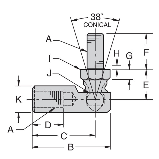 1074085 | STQ40RS (50 Pcs) --- 1/4-28 UNF - 6.35mm - Right Hand 12.7x11.91 mm