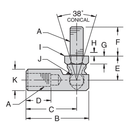 1074085 | STQ40RS (50 Pcs) --- 1/4-28 UNF - 6.35mm - Right Hand 12.7x11.91 mm