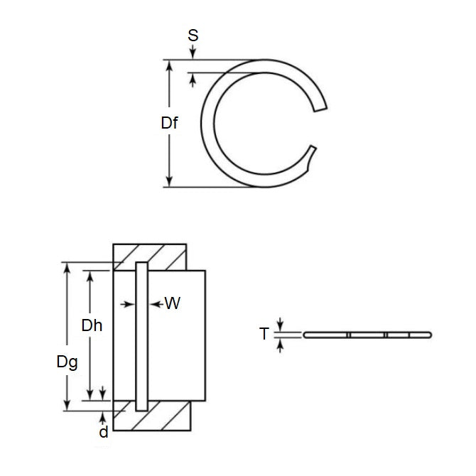 1161415 | UR-200 (2 Pcs) --- Internal Retaining Rings - 50.8x0.79x52.25 mm - Spring Steel