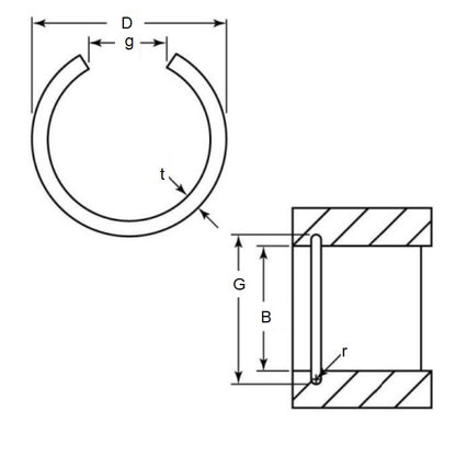1170022 | WRI-0650-RD --- Internal Retaining Rings - 65x3.2x68.2 mm - Spring Steel