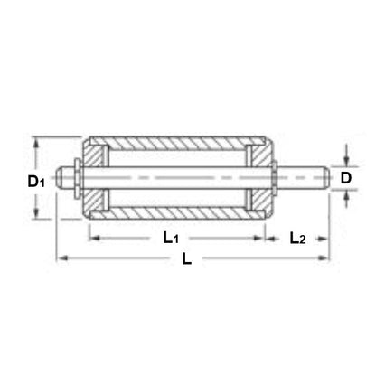 1115368 | IDRS150250-50-3S (Each) --- Idler With Shaft Rollers - 15x25x5 mm - Stainless Steel 303/304 Similar to A2, 18-8 HRB80 Roller