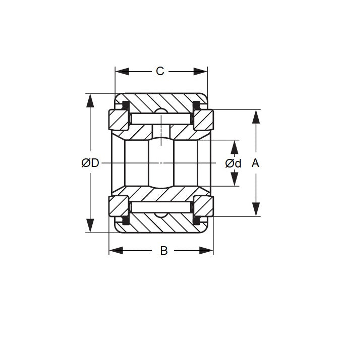 1142066 | CRY-16VUU (Each) --- Needle Roller Roller Followers - 25.4x17.463x7.938 mm Full Complement
