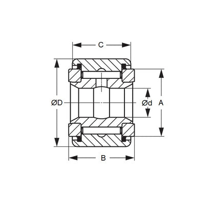 1135632 | CRY-14VUU (Each) --- Needle Roller Roller Followers - 22.225x14.288x6.35 mm Full Complement