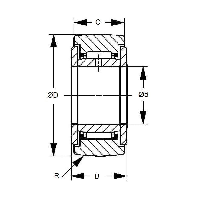 1165970 | NAST45 (Each) --- Track Rollers - 45x85x19.8 mm With Inner Race - Steel Roller