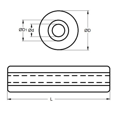 1152920 | AU60RS (Each) --- Urethane Lengths Rollers - 38.1x304.8 - Solid 0 - Polyurethane Roller