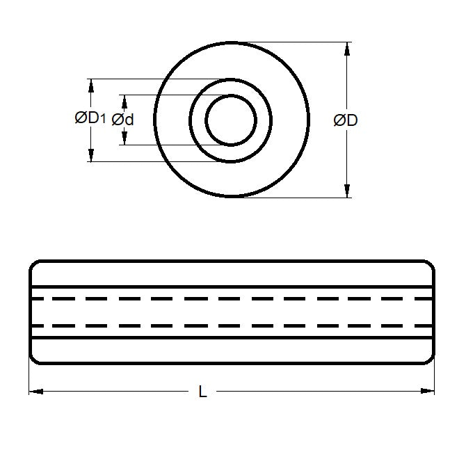 1164806 | AU63RS (Each) --- Urethane Lengths Rollers - 50.8x304.8x9.52 mm - Polyurethane Roller