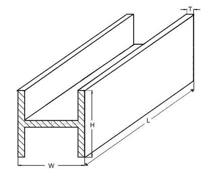 1037938 | 2RH-016-032-0300-BR385 --- H Section Bar Rod - 1.59x3.18x0.508 mm