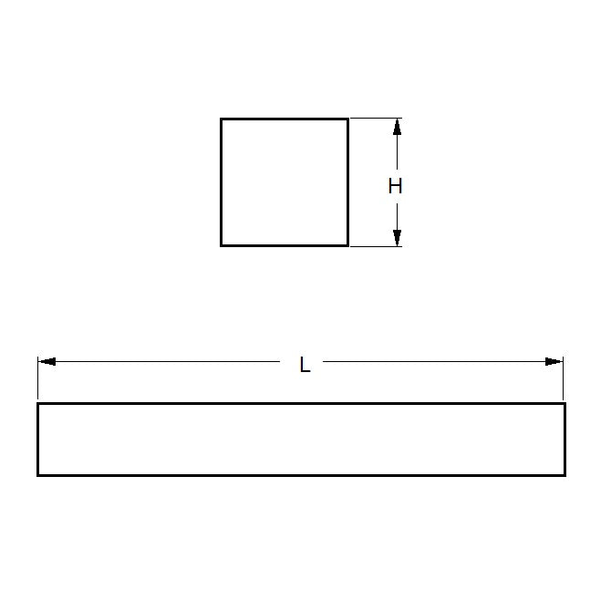 1088587 | 4R-0095-0914-BR360 (2 Pcs) --- Square Bar Rod - 9.53x914 mm - C360 - Brass C360