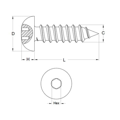 1040567 | SCT0218-013-B-SK-CZ-SM (50 Pcs) --- Button Screws - 2.18mm - 2 Gauge - 12.7 mm - Steel - Zinc Plated Socket Screw
