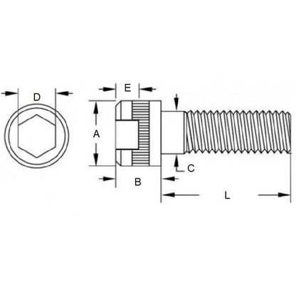 1084063 | SC080M-050-C-SK-S6L --- Socket Cap Screws - M8 -8x1.25mm- 50 mm - 316L Stainless