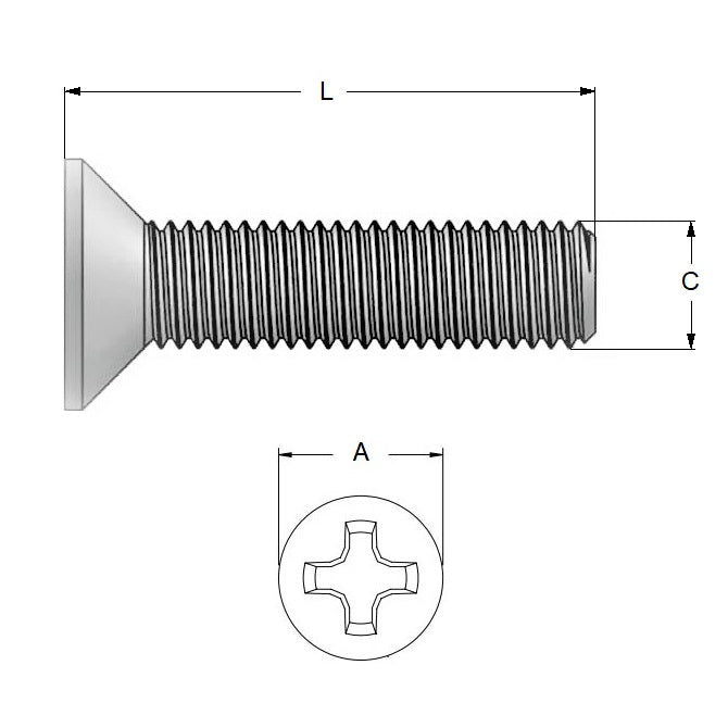 1055201 | SK040M-016-PH-TC1 (10 Pcs) --- Countersunk Screws - M4 -4x0.7mm- 16 mm - Titanium CP Grade 1